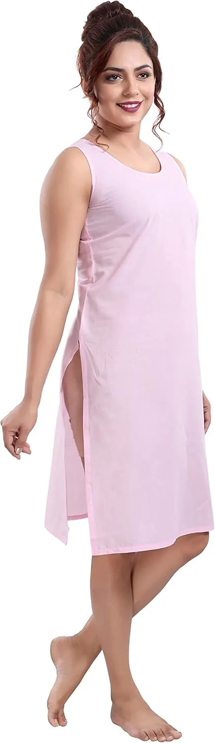 Cotton Rich Camisole Slip for Women | Long Kurti Slip/Suit Slip/Camisole Slip Knee Length Inner (QS_Inner)