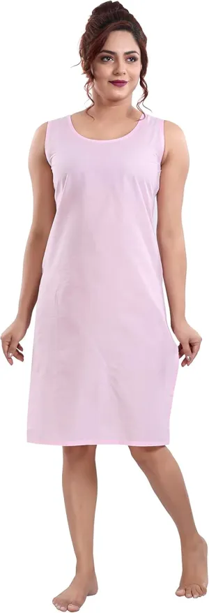 Cotton Rich Camisole Slip for Women | Long Kurti Slip/Suit Slip/Camisole Slip Knee Length Inner (QS_Inner)