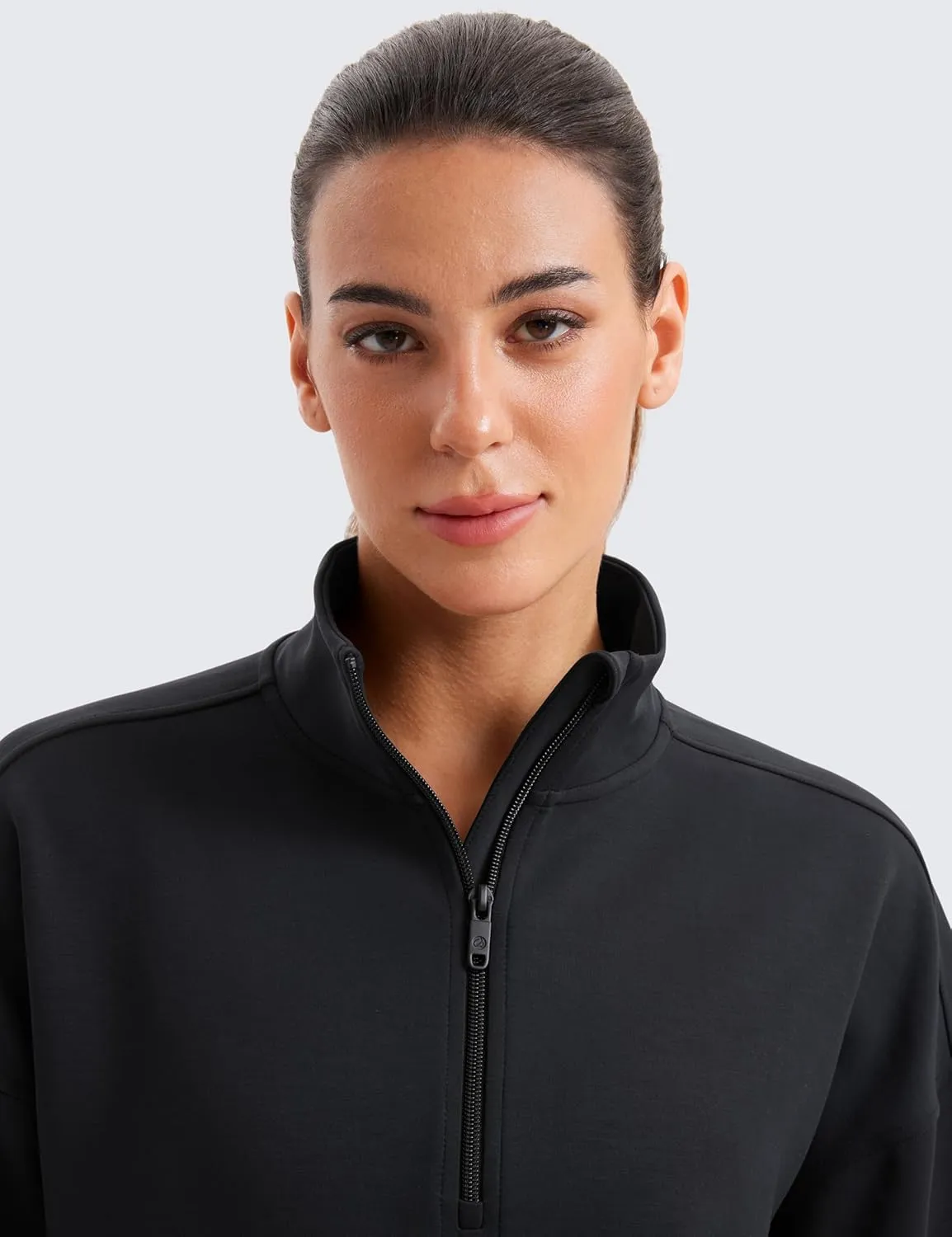 CRZ YOGA SoftAura Half Zip Sweatshirt for Women Long Sleeve Pullover Workout Casual Funnel Neck Tops with Pocket