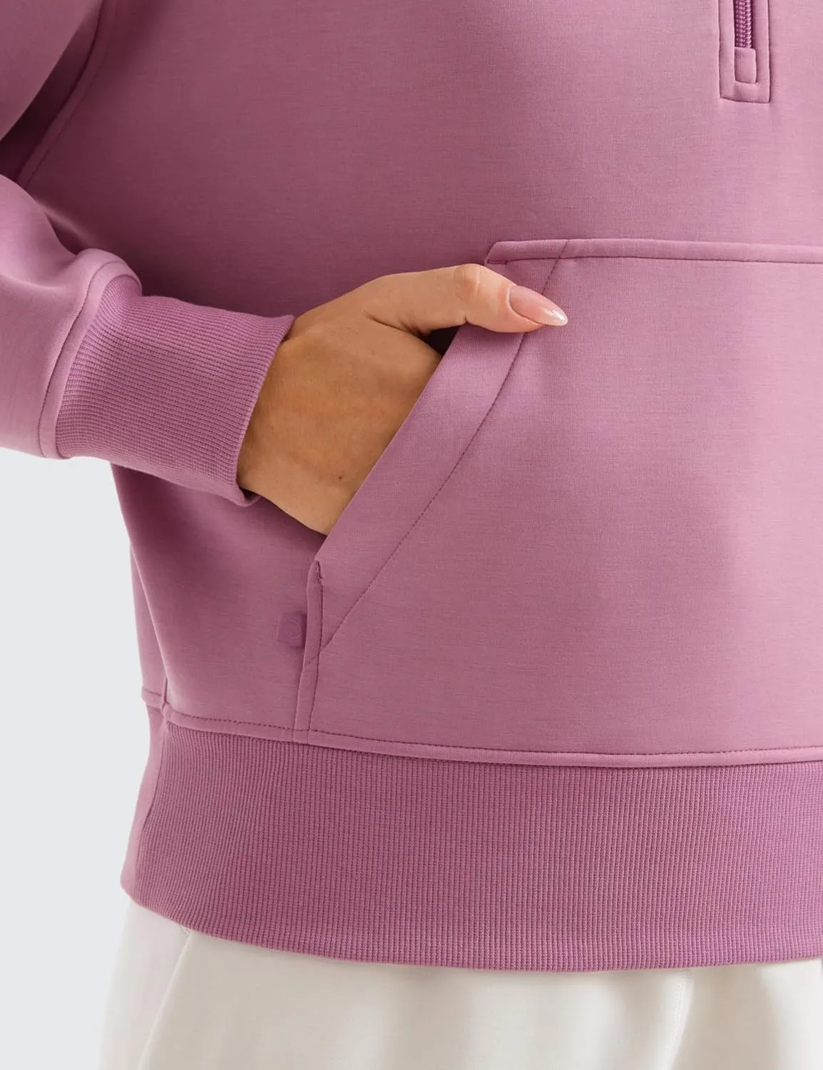 CRZ YOGA SoftAura Half Zip Sweatshirt for Women Long Sleeve Pullover Workout Casual Funnel Neck Tops with Pocket