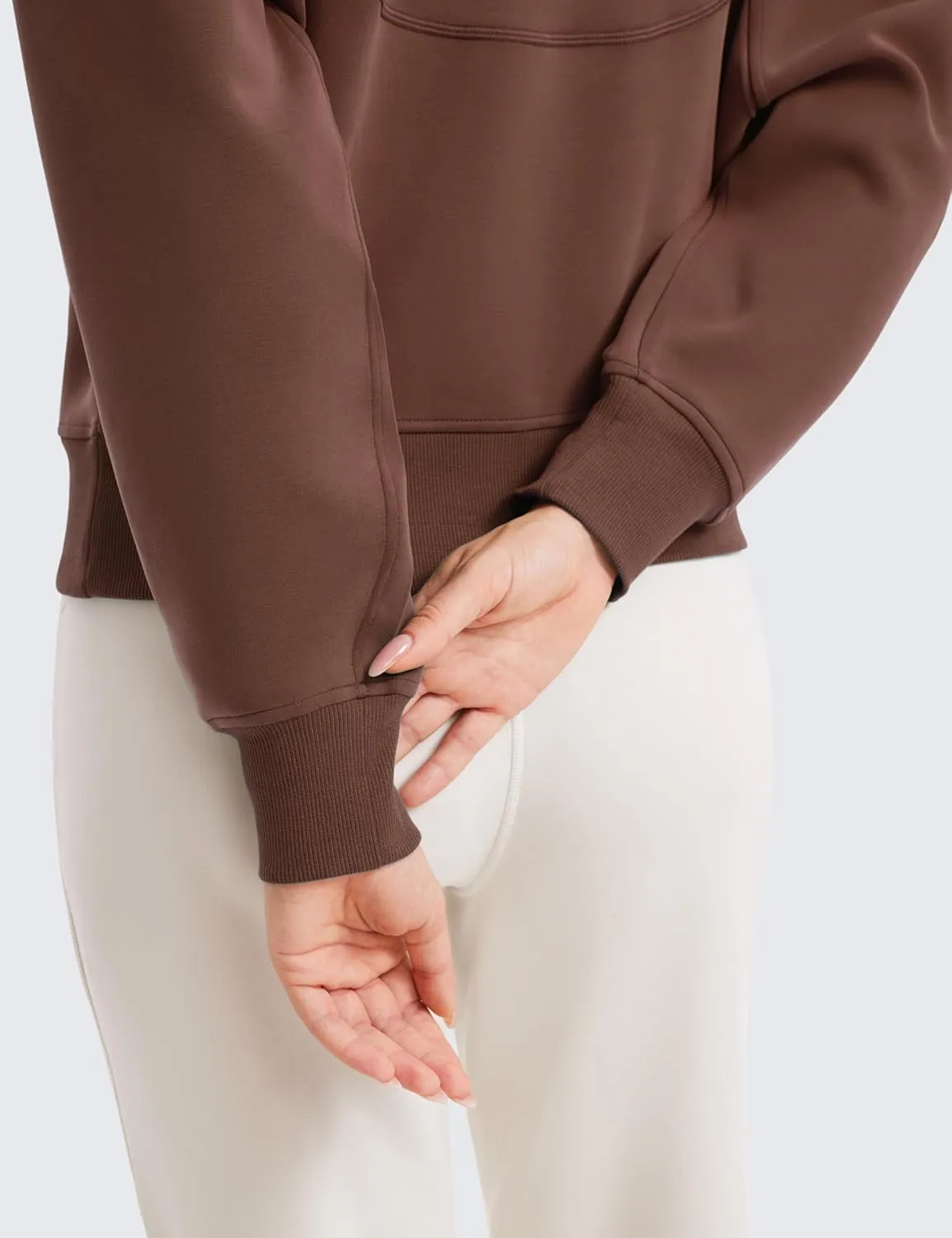 CRZ YOGA SoftAura Half Zip Sweatshirt for Women Long Sleeve Pullover Workout Casual Funnel Neck Tops with Pocket