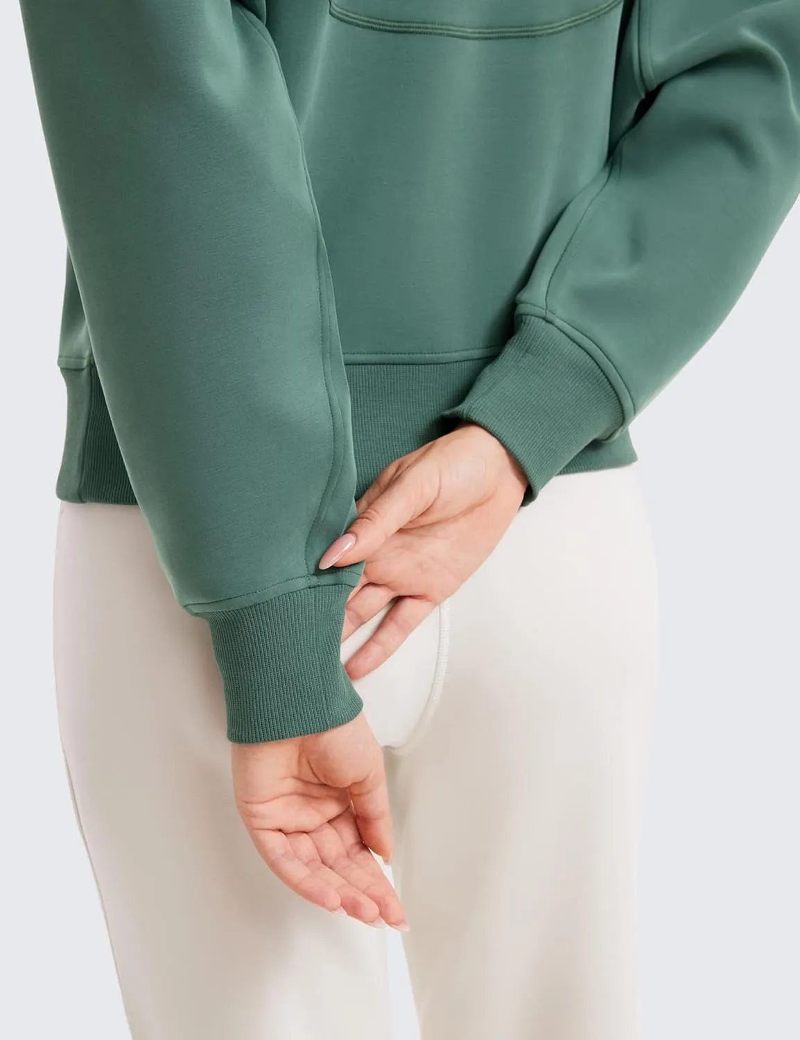CRZ YOGA SoftAura Half Zip Sweatshirt for Women Long Sleeve Pullover Workout Casual Funnel Neck Tops with Pocket