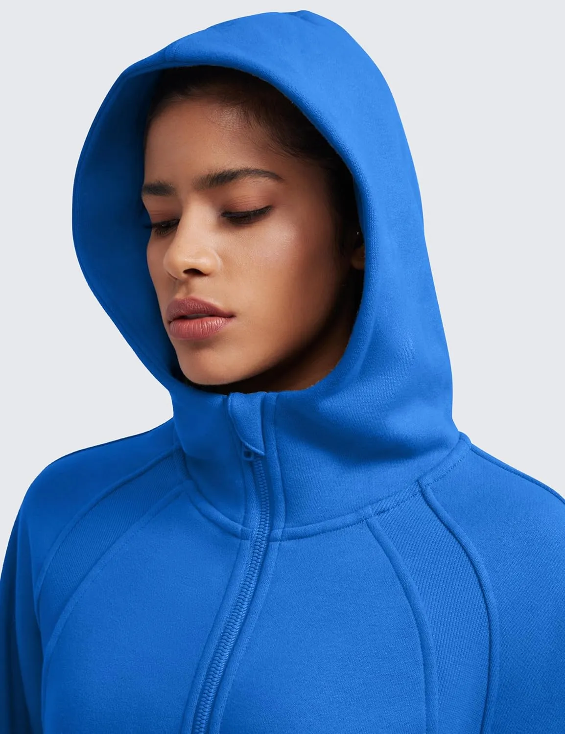 CRZ YOGA Womens Fleece Lined Half Zip Hoodies Pullover Oversized Long Sleeve Casual Workout Sweatshirts with Thumb Holes