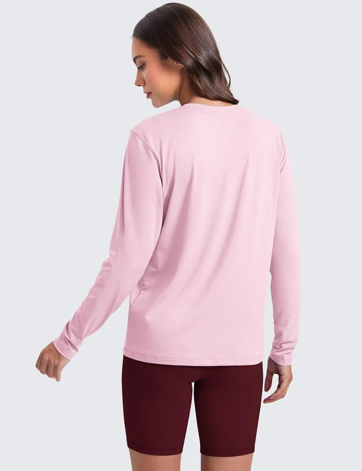 CRZ YOGA Womens Long Sleeve Tops High Crew Neck Casual Fall Shirts Basic Quick Dry Workout Athletic T-Shirt