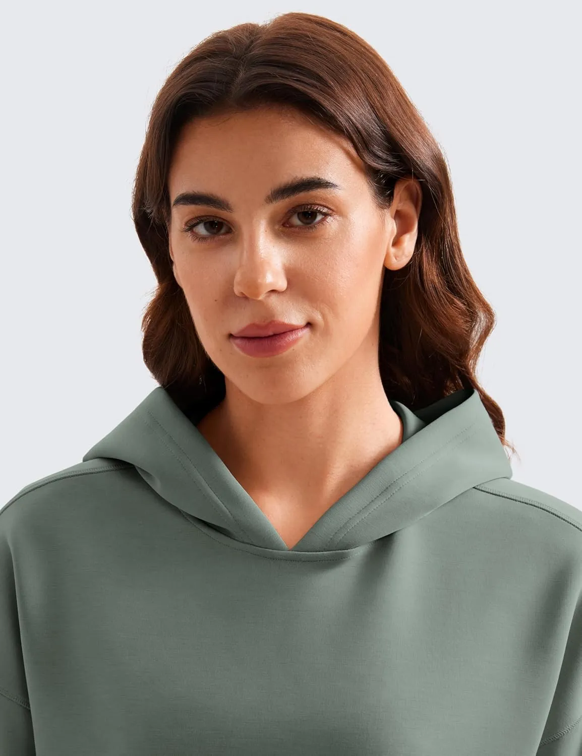 CRZ YOGA Womens SoftAura Cropped Hoodie Long Sleeve Hooded Sweatshirt Basic Workout Casual Pullover