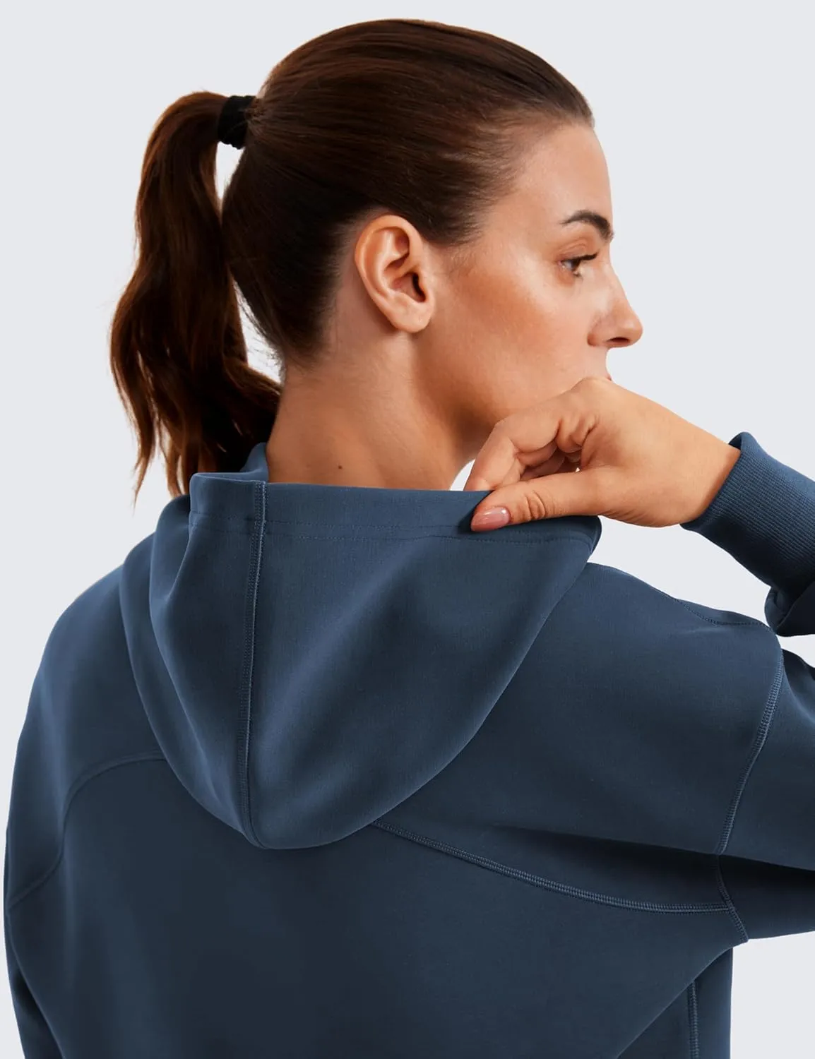 CRZ YOGA Womens SoftAura Cropped Hoodie Long Sleeve Hooded Sweatshirt Basic Workout Casual Pullover