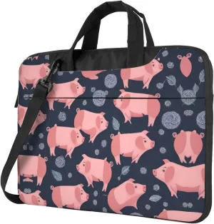 Cute Pigs Pattern pattern Fashionable and ultra-thin shoulder laptop bag Shockproof soft lining
