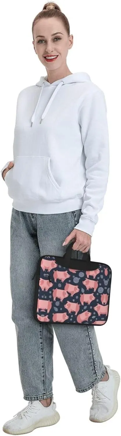 Cute Pigs Pattern pattern Fashionable and ultra-thin shoulder laptop bag Shockproof soft lining