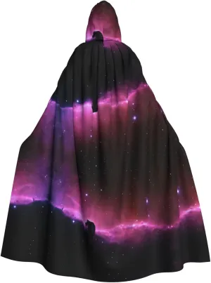 dark star sky print Hooded cape for adults, Oversized Hooded Cloak with Bow Tie, Adult party dress cape