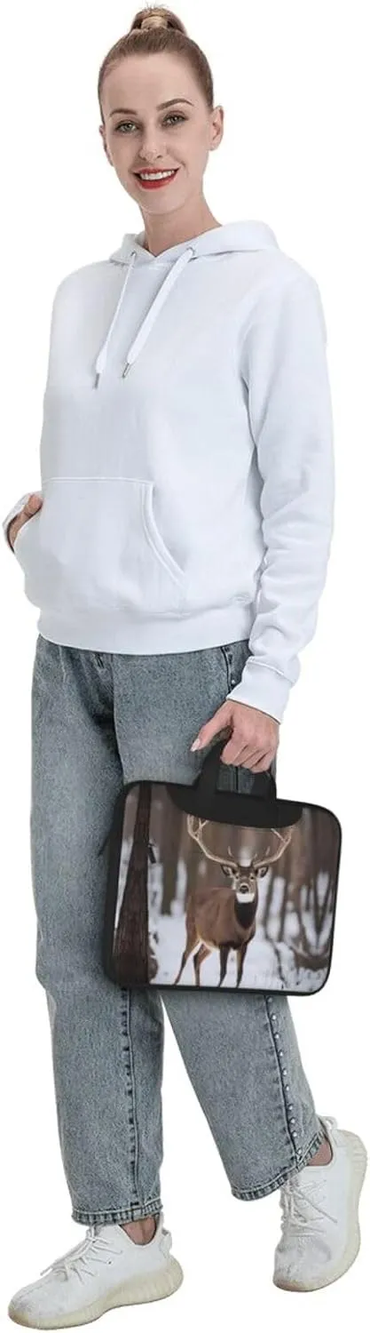 Deer Hunting Season pattern Fashionable and ultra-thin shoulder laptop bag Shockproof soft lining