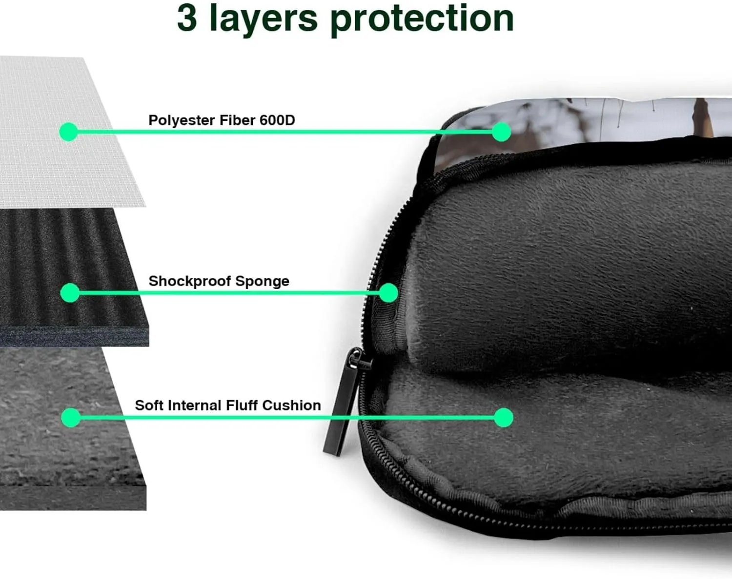 Deer Hunting Season pattern Fashionable and ultra-thin shoulder laptop bag Shockproof soft lining