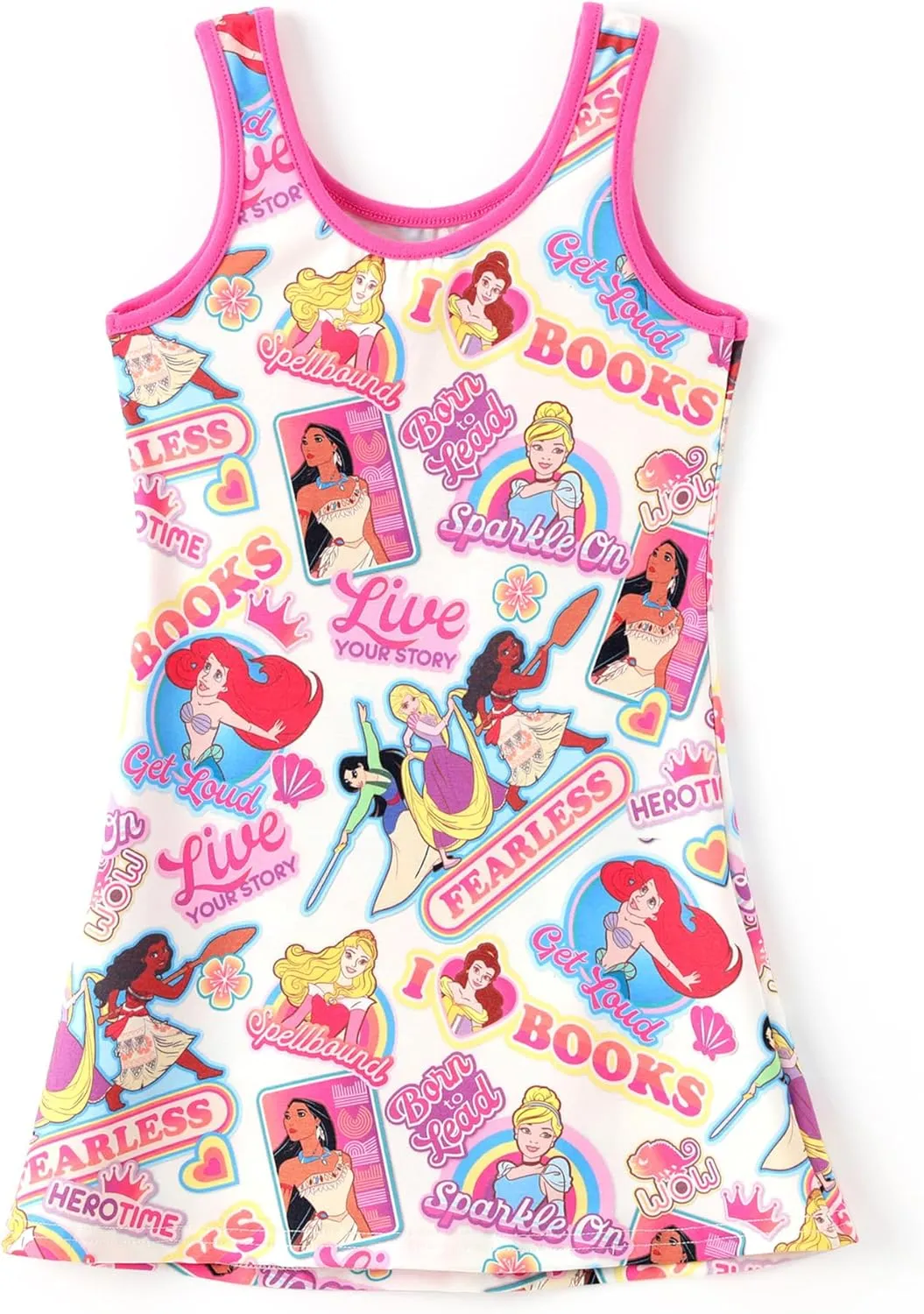 Disney Frozen Elsa Princess Minnie Stitch Toddler Girl Tank Dress Summer Beach Holiday Sleeveless A-Line Sundress 2-13 Years