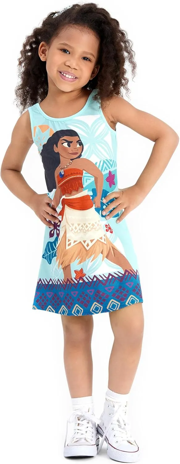 Disney Frozen Elsa Princess Minnie Stitch Toddler Girl Tank Dress Summer Beach Holiday Sleeveless A-Line Sundress 2-13 Years