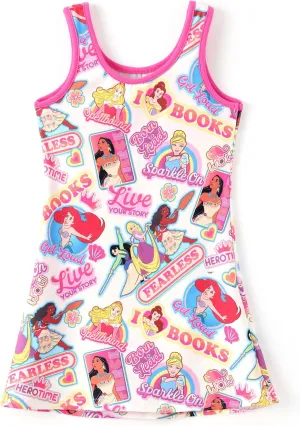 Disney Frozen Elsa Princess Minnie Stitch Toddler Girl Tank Dress Summer Beach Holiday Sleeveless A-Line Sundress 2-13 Years