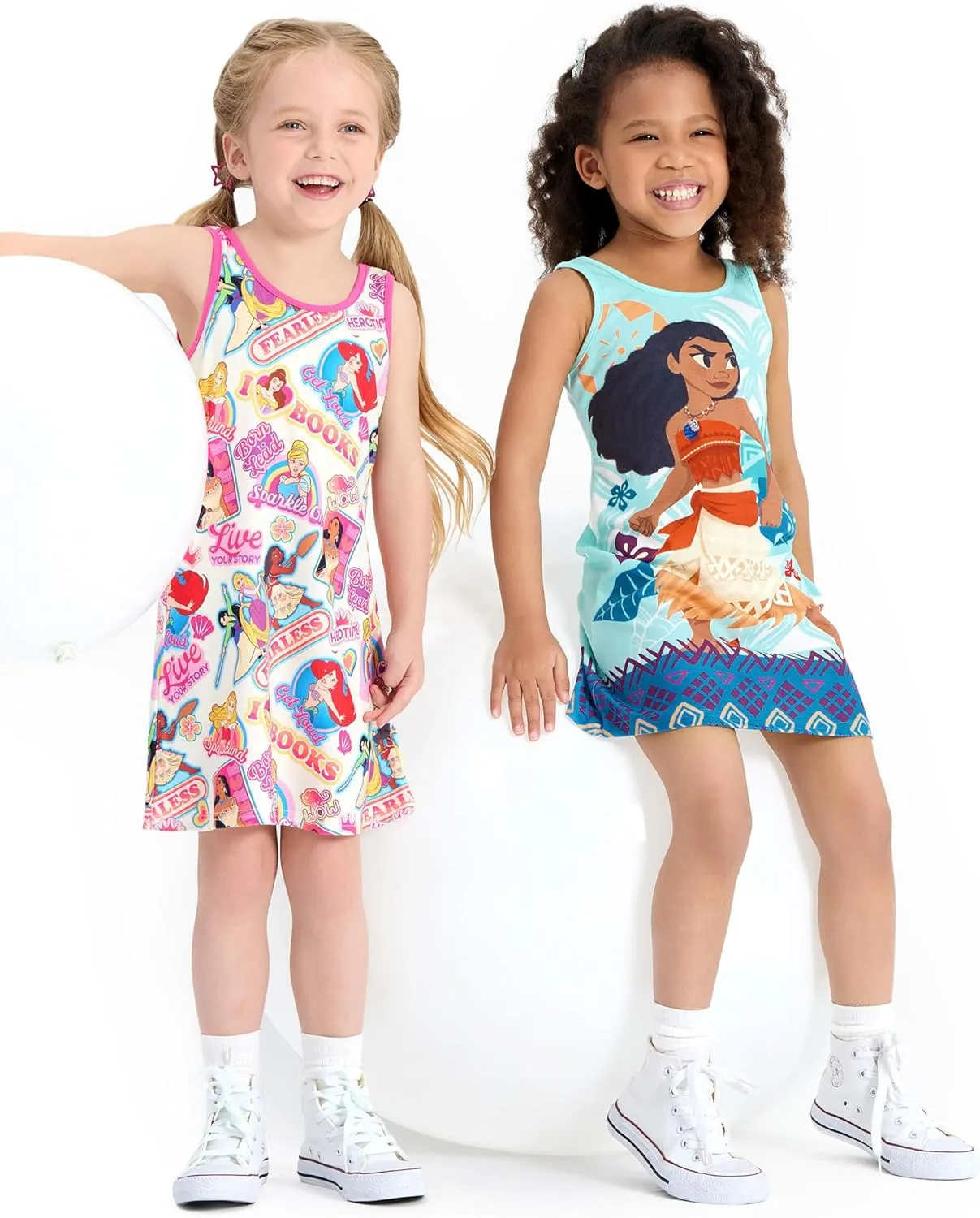 Disney Frozen Elsa Princess Minnie Stitch Toddler Girl Tank Dress Summer Beach Holiday Sleeveless A-Line Sundress 2-13 Years
