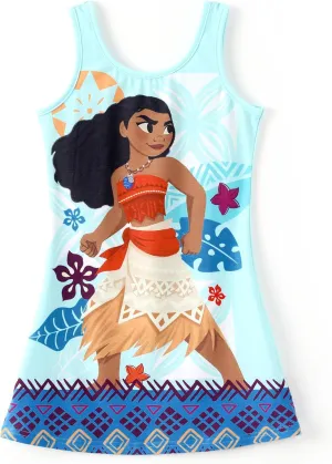 Disney Frozen Elsa Princess Minnie Stitch Toddler Girl Tank Dress Summer Beach Holiday Sleeveless A-Line Sundress 2-13 Years