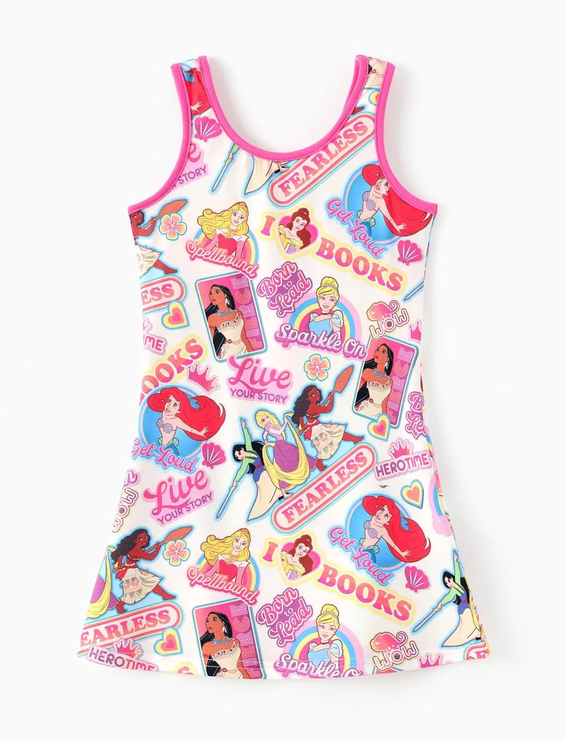 Disney Frozen Elsa Princess Minnie Stitch Toddler Girl Tank Dress Summer Beach Holiday Sleeveless A-Line Sundress 2-13 Years