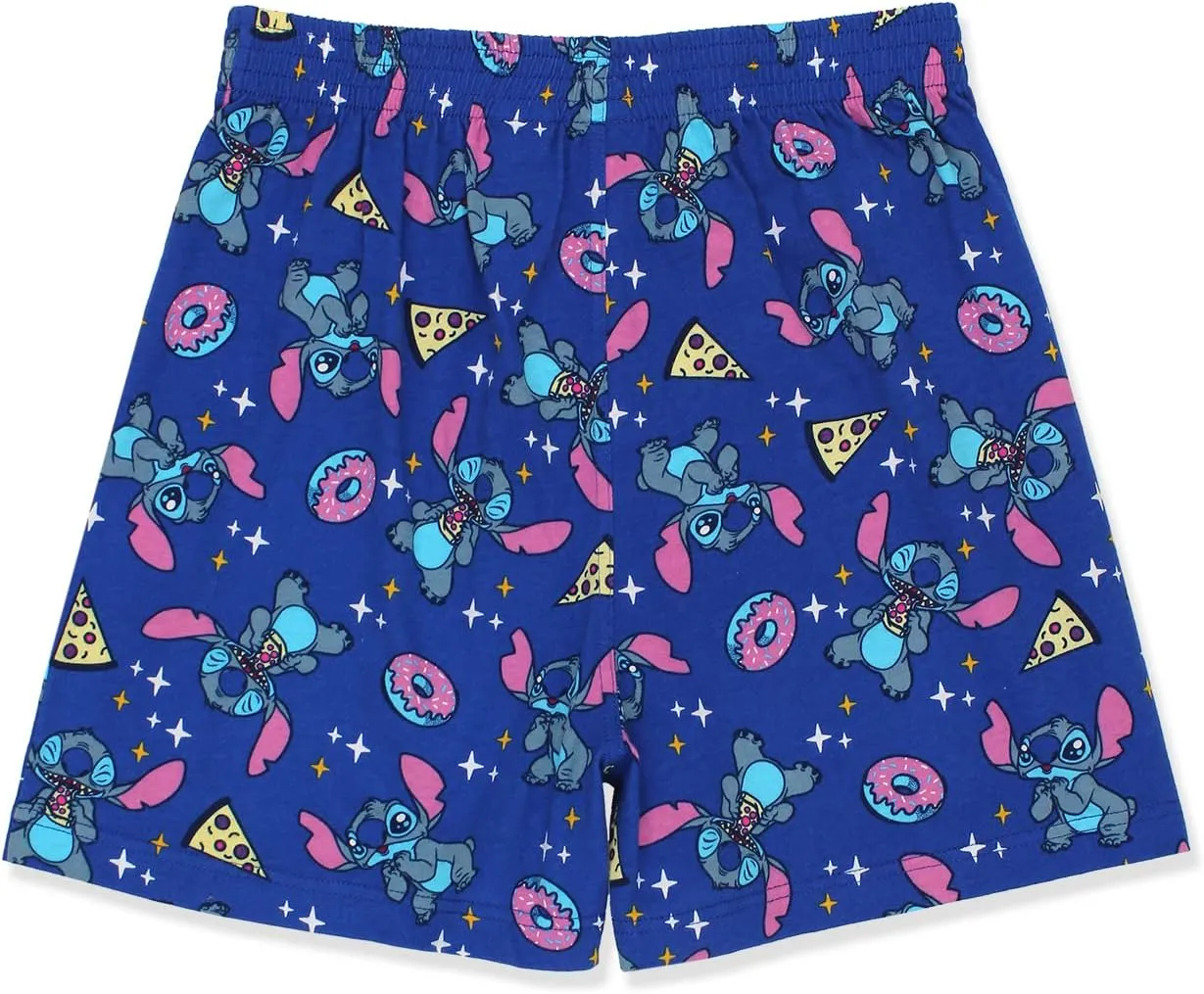 Disney Lilo & Stitch Mens Cotton Jersey Button Fly Boxer Lounge Shorts