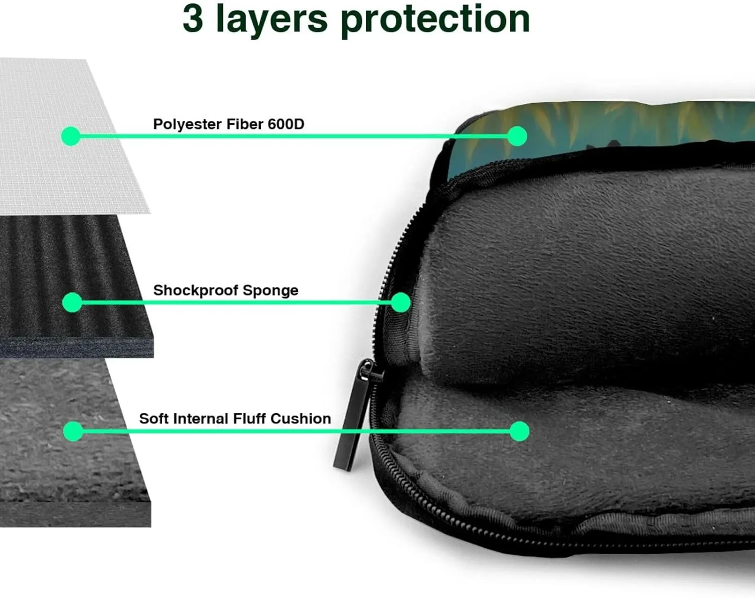 Diving Hippo pattern Fashionable and ultra-thin shoulder laptop bag Shockproof soft lining
