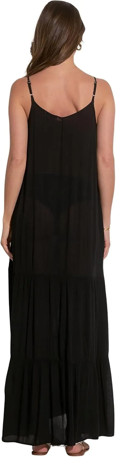 ELAN Women's Tulum Tiered Spaghetti Strap Maxi Dress