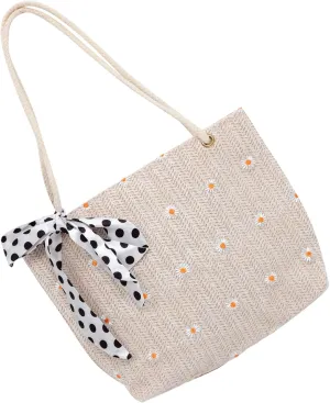 Elegant Straw Woven Bag Fashionable Shoulder Handbag Straw Summer Bag Random Style