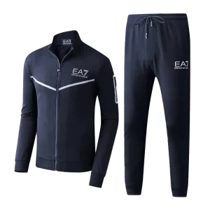 Empani Two Piece Cotton Designed Track Suit - Navy Blue