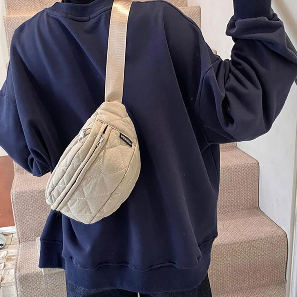 Fashionable Crossbody Bag Casual Waist Pack Shoulder Bags with Multiple Compartments and Adjustable Strap