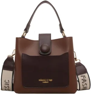 Fashionable Hand Shoulder Crossbody Women's All-Match Vintage Bucket Bag-Coffee