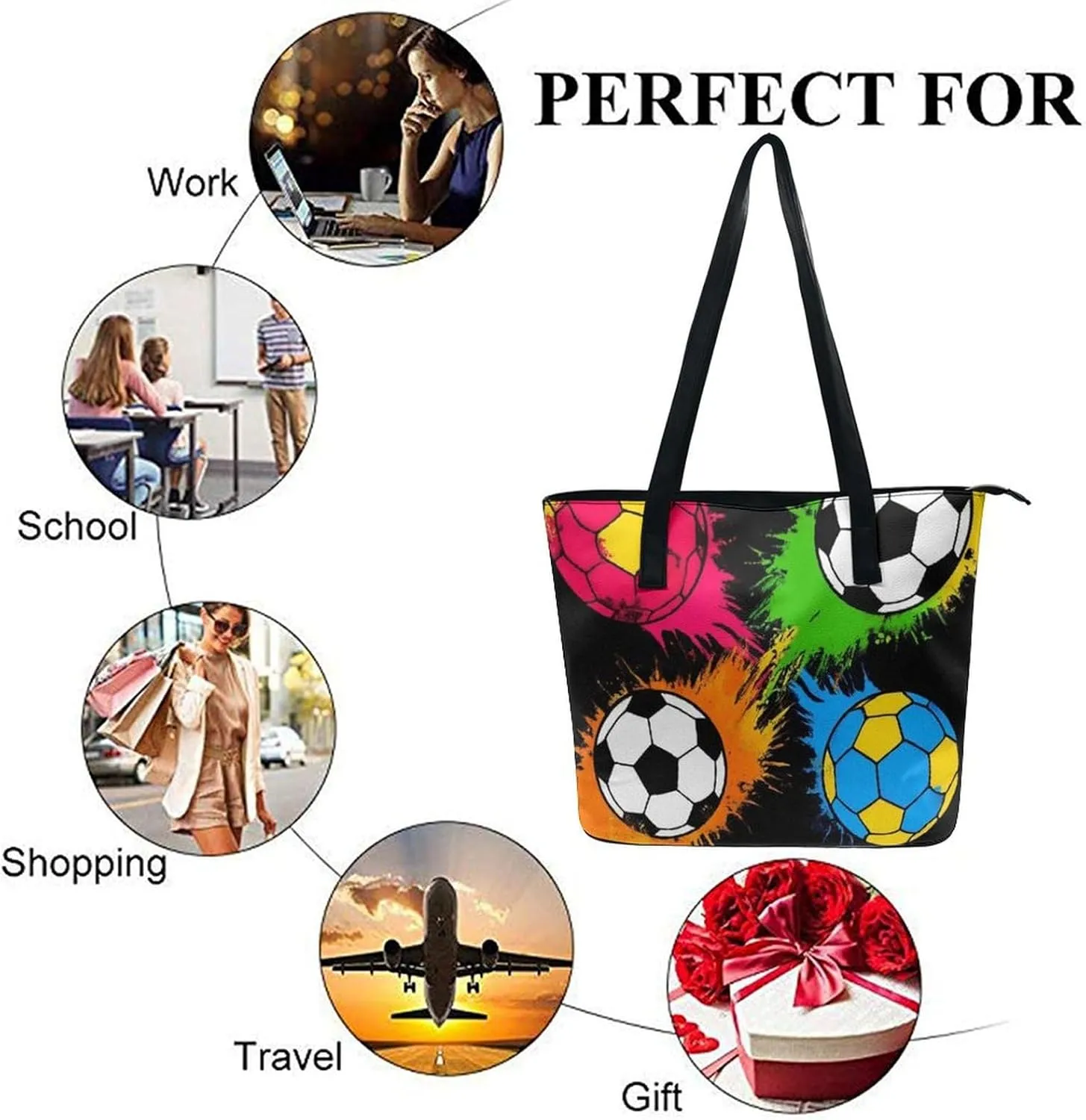 Fashionable Laptop Tote Bag For Women & Men, Large Work Commuter Bag