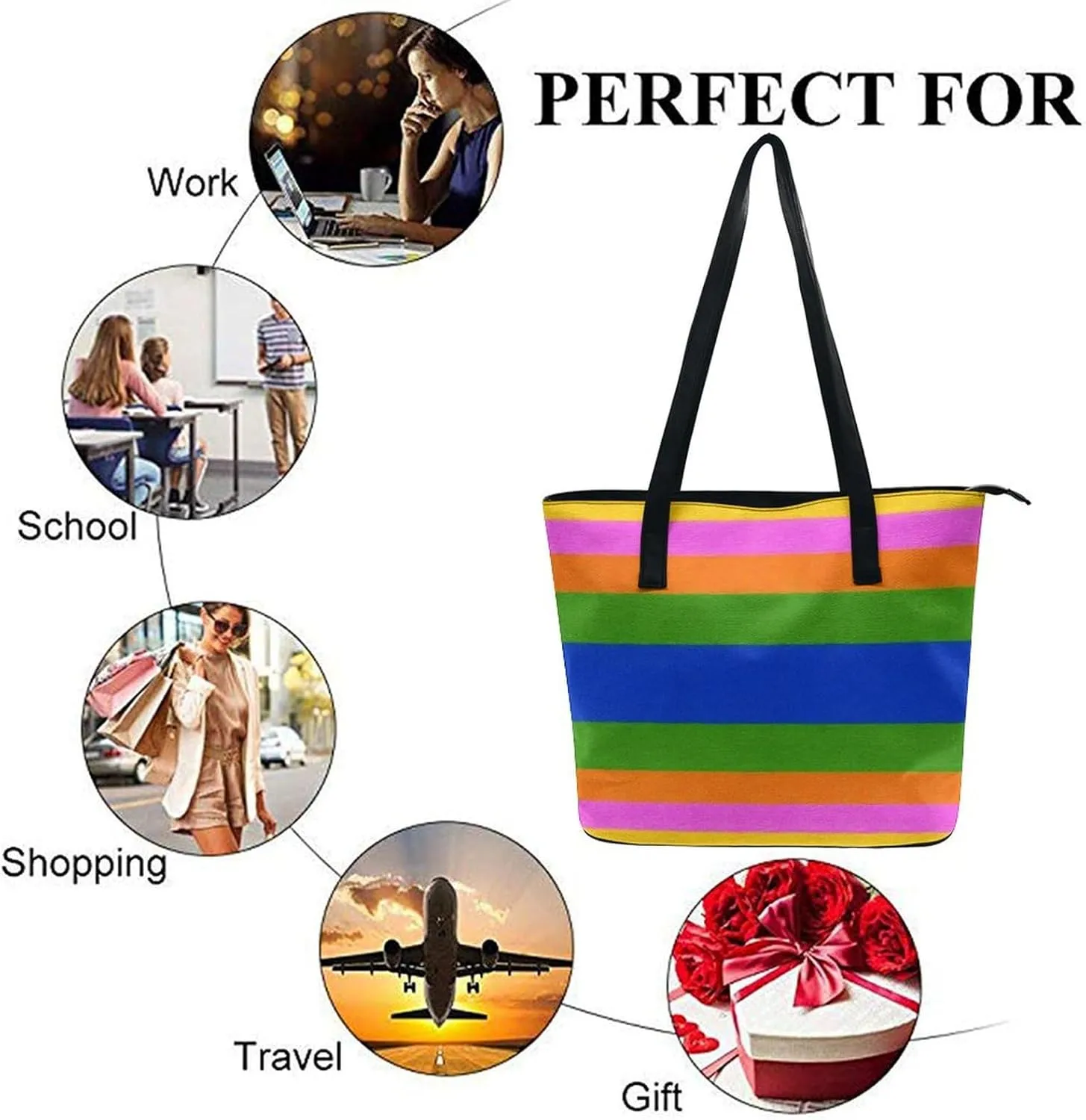 Fashionable Laptop Tote Bag For Women & Men, Large Work Commuter Bag