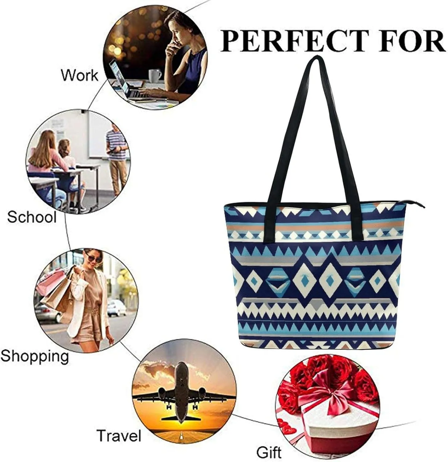 Fashionable Laptop Tote Bag For Women & Men, Large Work Commuter Bag