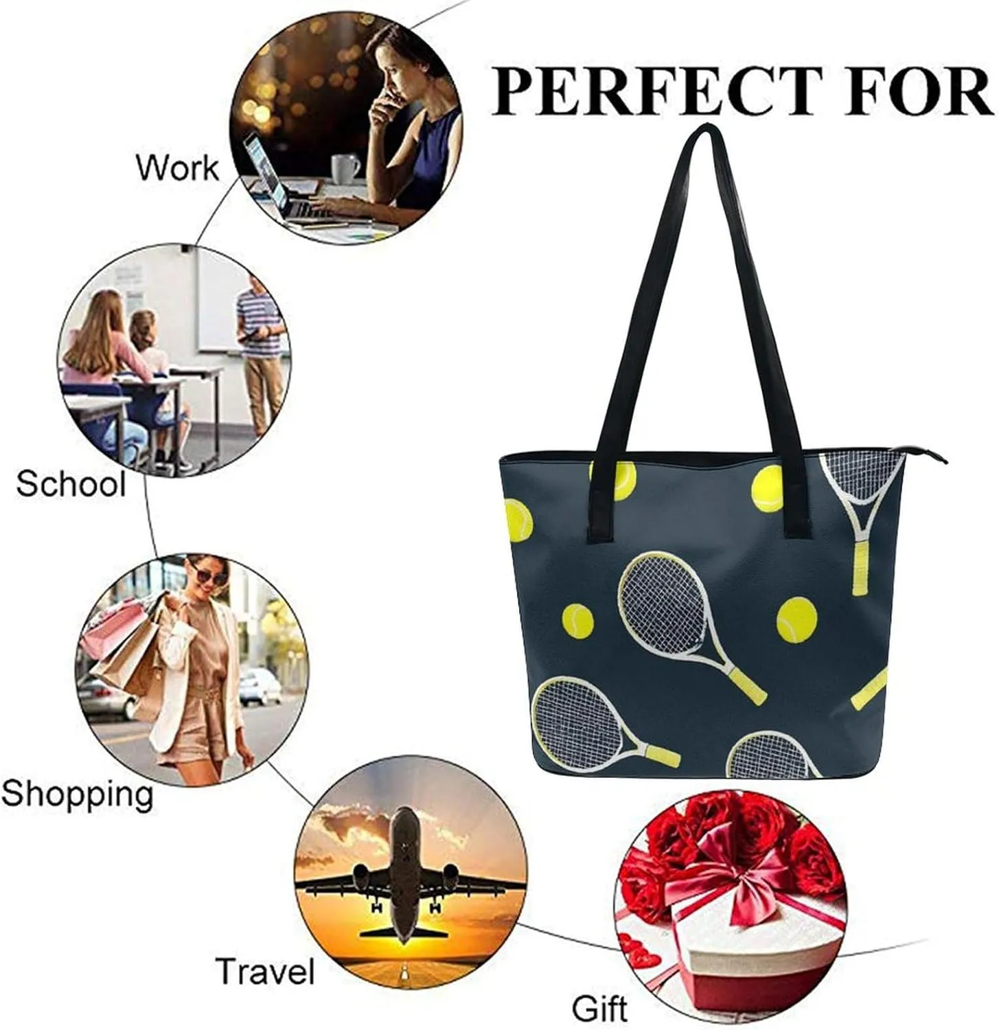 Fashionable Laptop Tote Bag For Women & Men, Large Work Commuter Bag