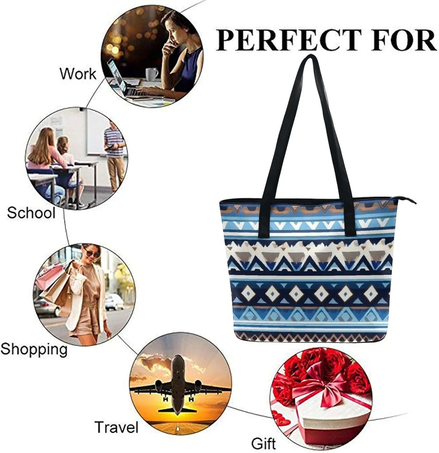 Fashionable Laptop Tote Bag For Women & Men, Large Work Commuter Bag