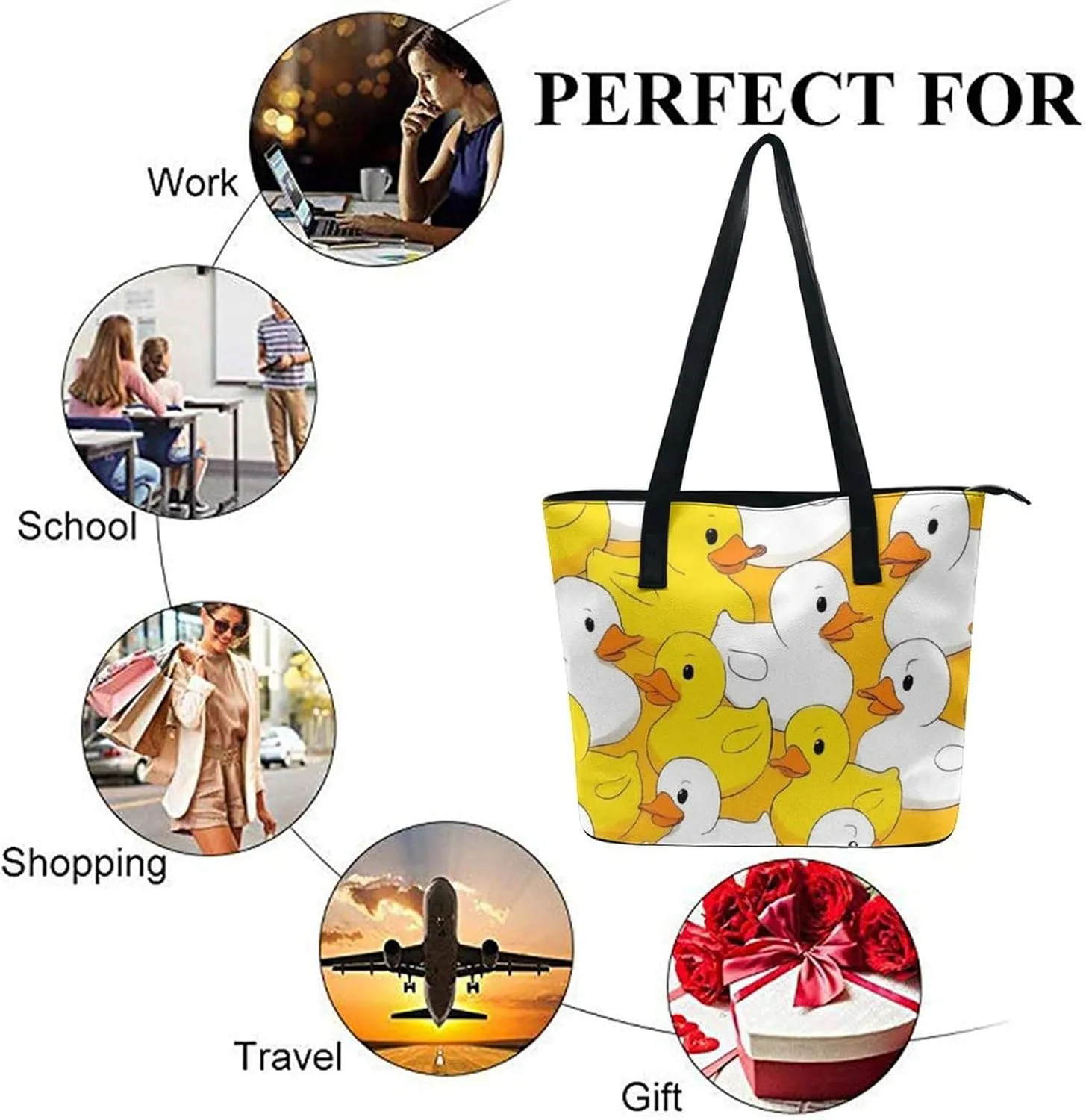 Fashionable Laptop Tote Bag For Women & Men, Large Work Commuter Bag