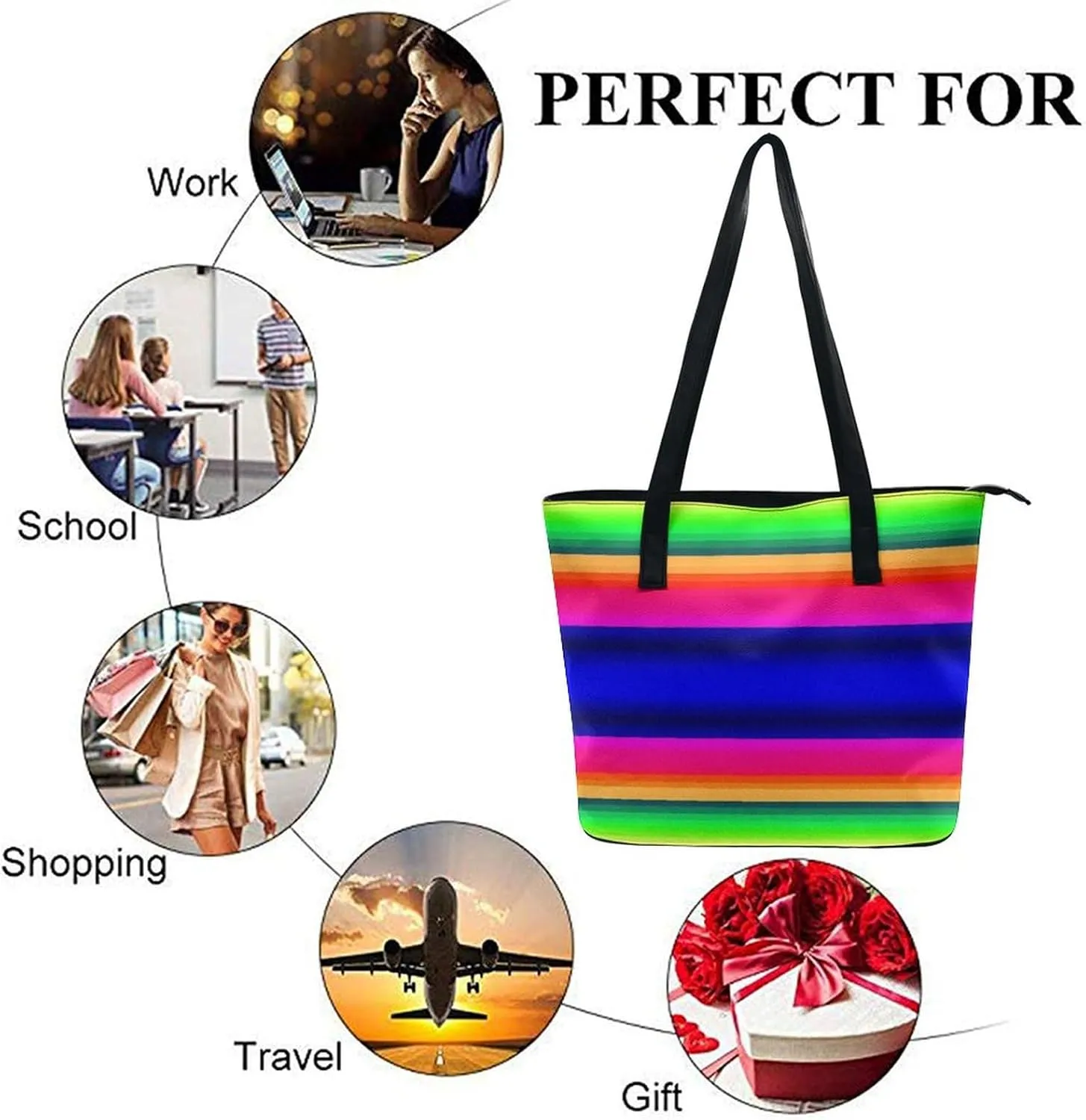 Fashionable Laptop Tote Bag For Women & Men, Large Work Commuter Bag