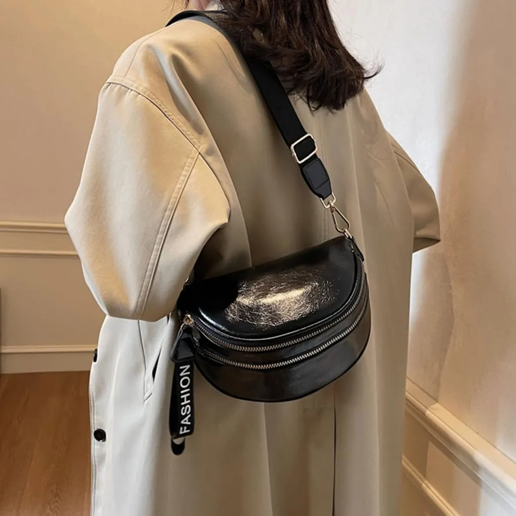 Fashionable Large Capacity Shoulder Bag for Everyday Use PU Leather Crossbody Purse Casual Satchel Purse