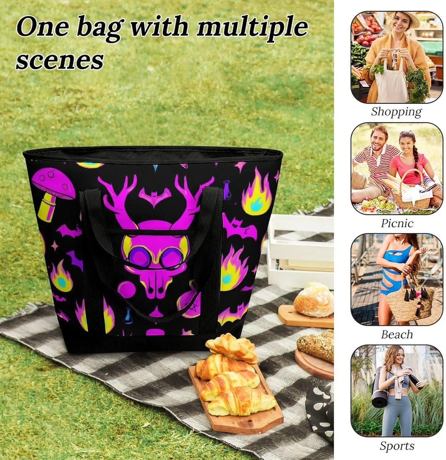 Fashionable Large Thermal Tote Bag Insulated Work/Commute Bag For Women & Men