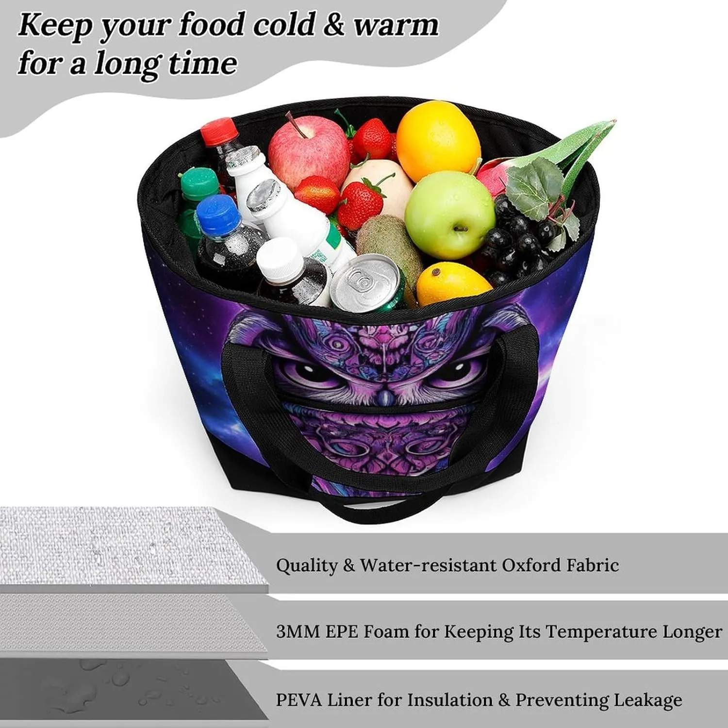 Fashionable Large Thermal Tote Bag Insulated Work/Commute Bag For Women & Men