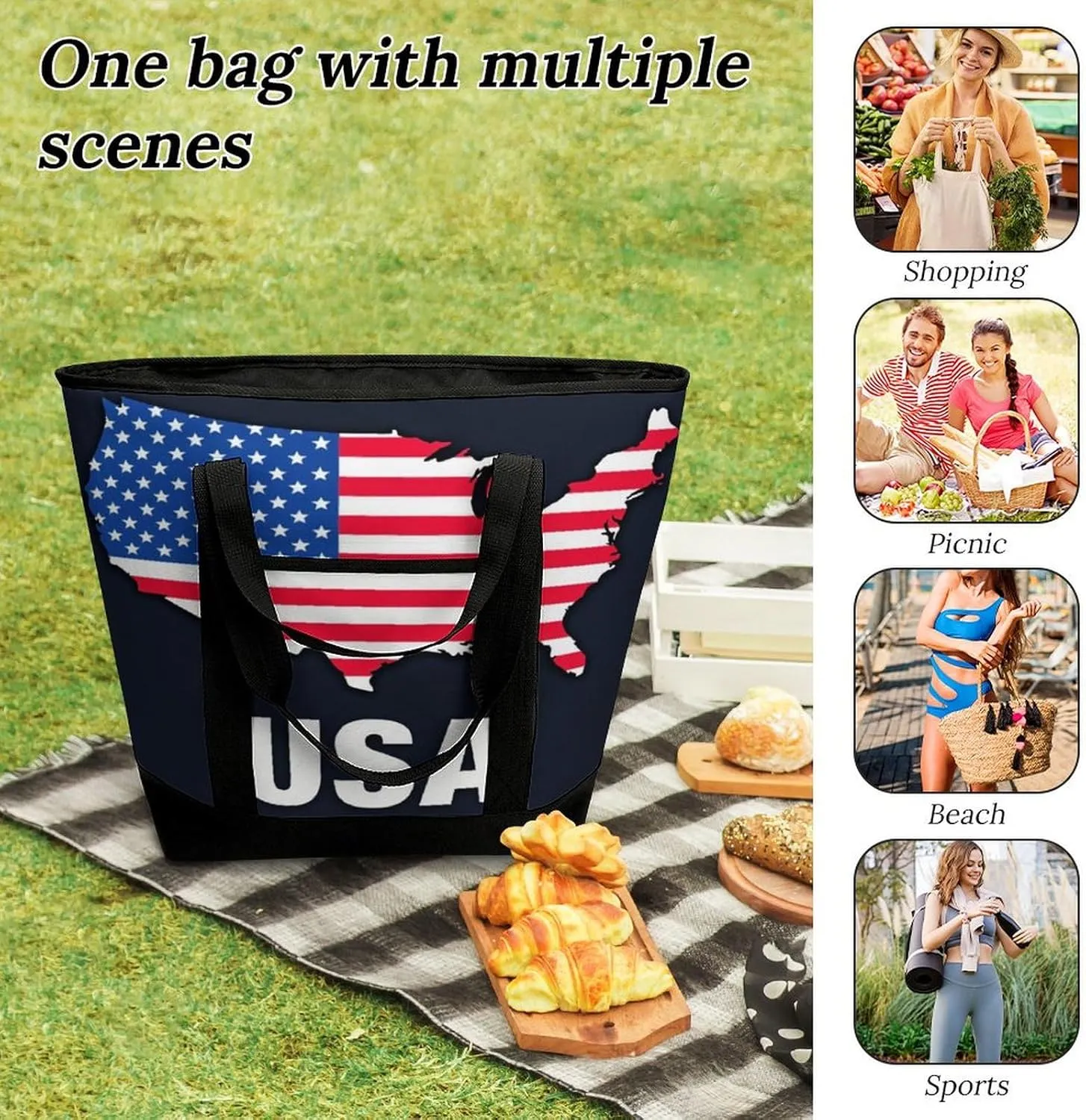 Fashionable Large Thermal Tote Bag Insulated Work/Commute Bag For Women & Men