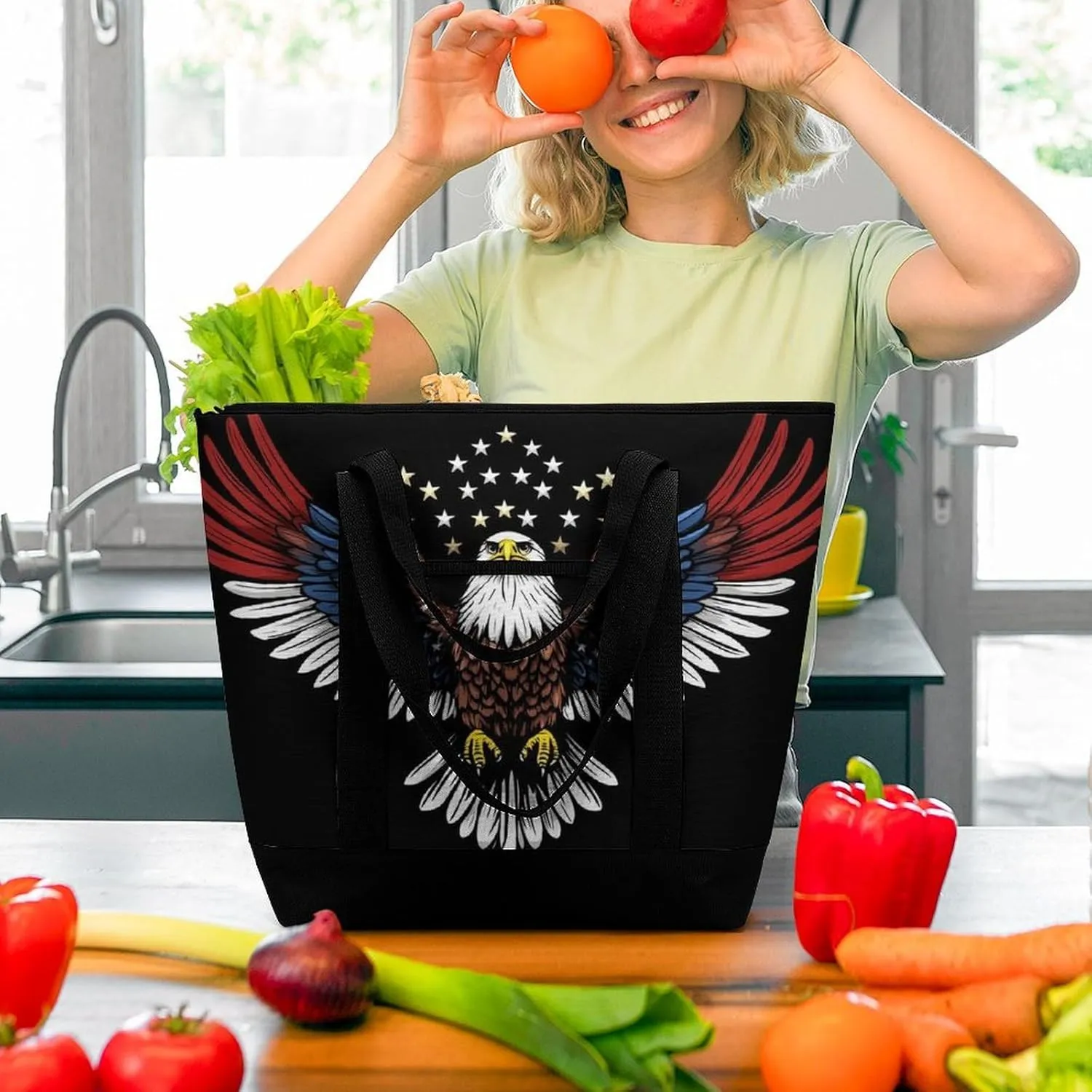 Fashionable Large Thermal Tote Bag Insulated Work/Commute Bag For Women & Men