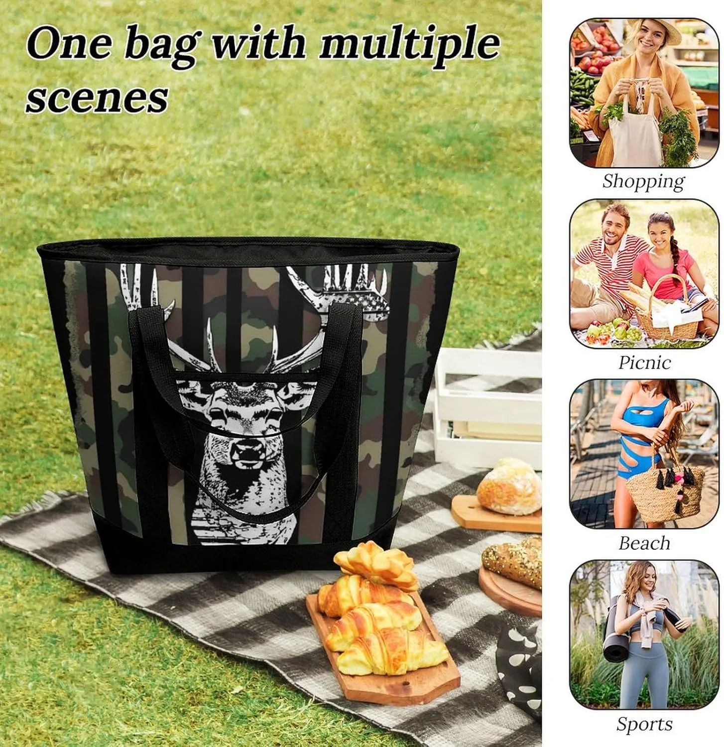 Fashionable Large Thermal Tote Bag Insulated Work/Commute Bag For Women & Men