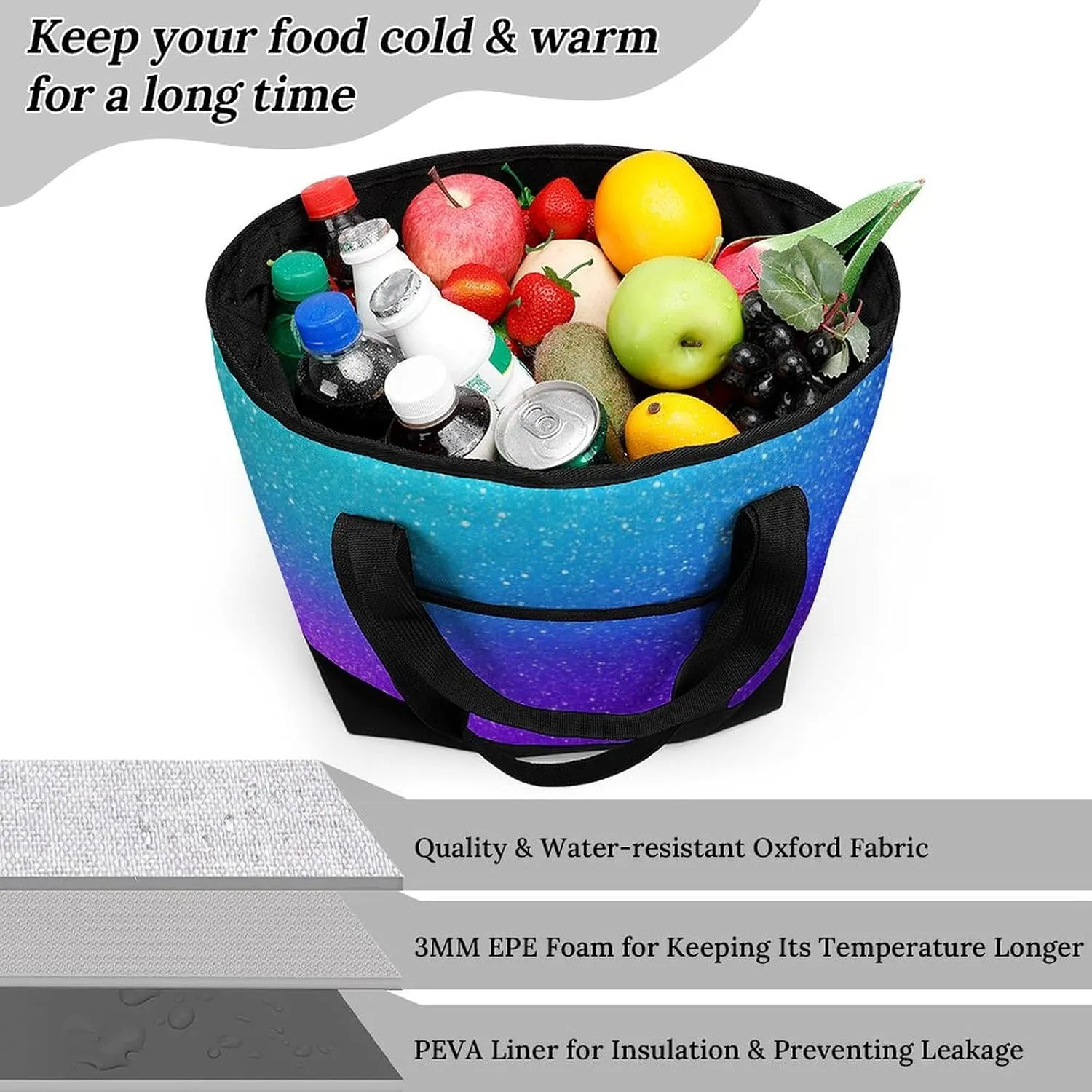 Fashionable Large Thermal Tote Bag Insulated Work/Commute Bag For Women & Men