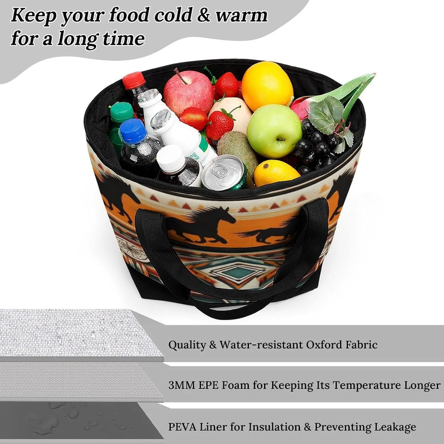 Fashionable Large Thermal Tote Bag Insulated Work/Commute Bag For Women & Men