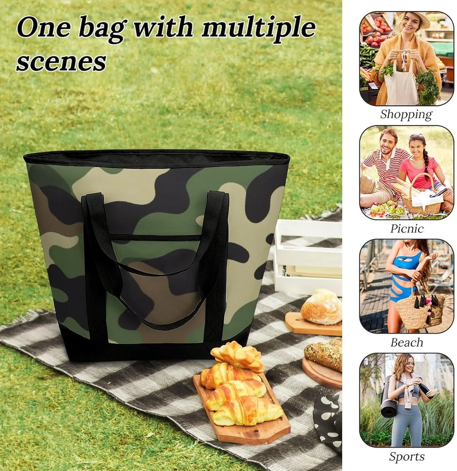 Fashionable Large Thermal Tote Bag Insulated Work/Commute Bag For Women & Men