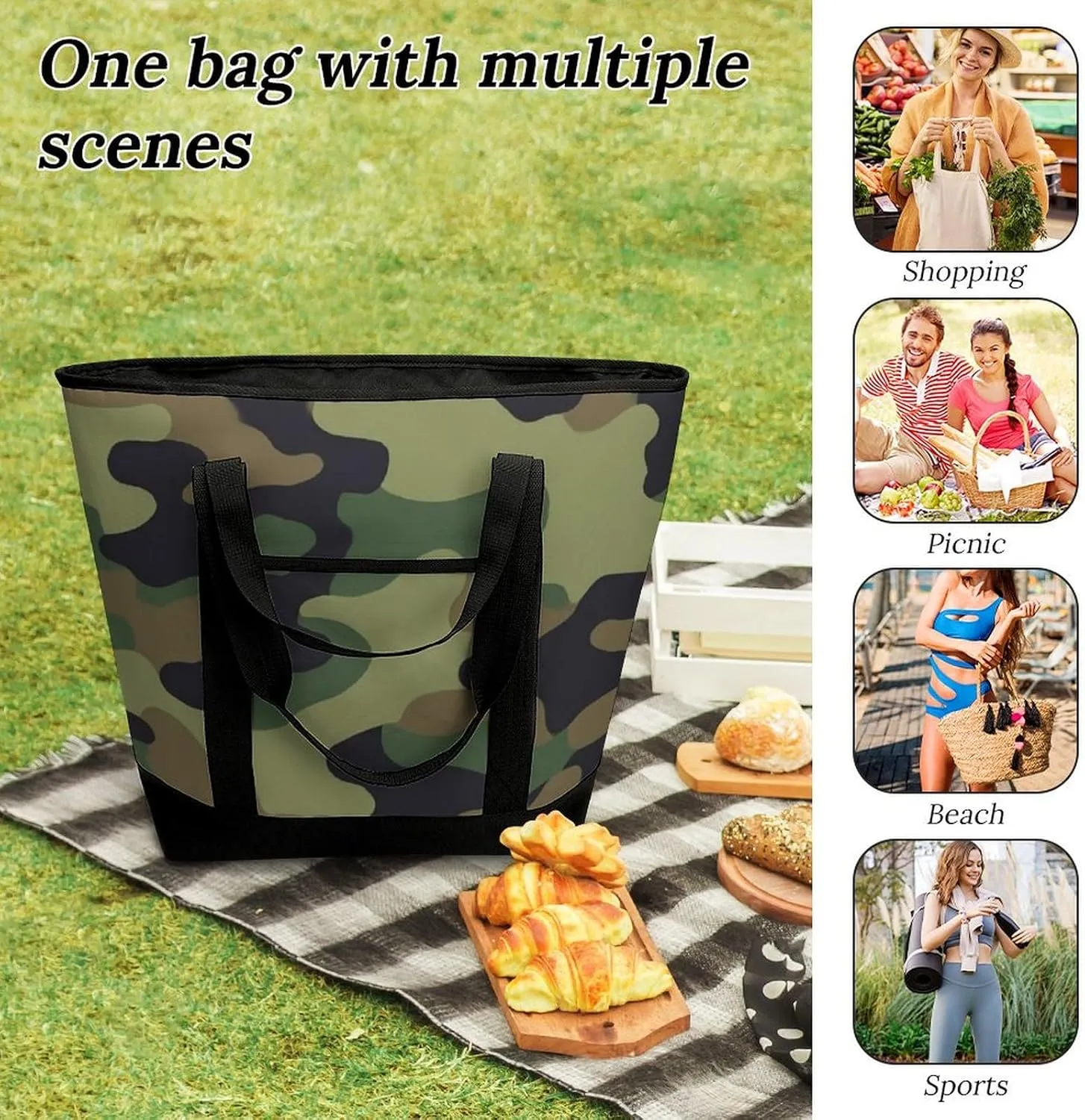 Fashionable Large Thermal Tote Bag Insulated Work/Commute Bag For Women & Men