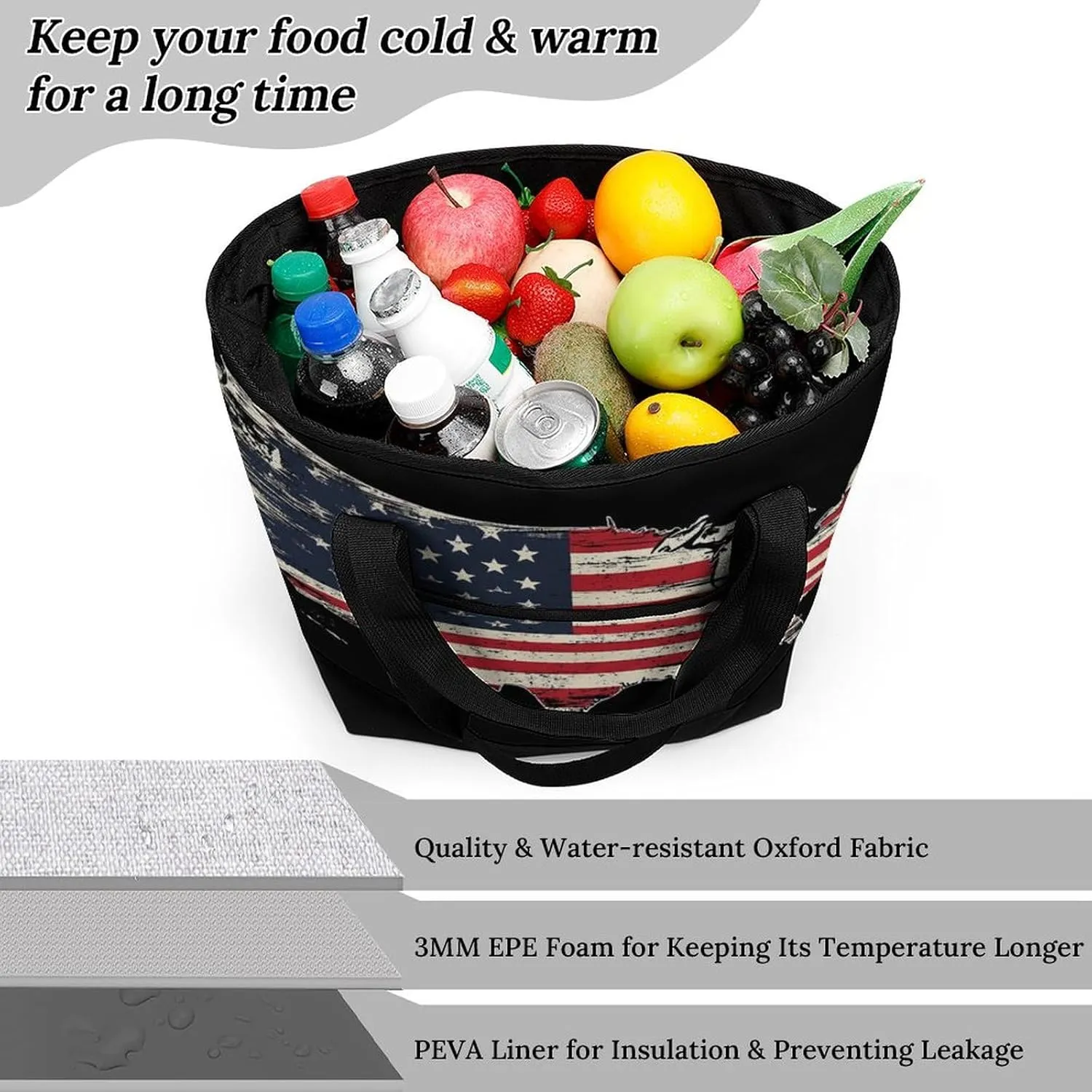 Fashionable Large Thermal Tote Bag Insulated Work/Commute Bag For Women & Men