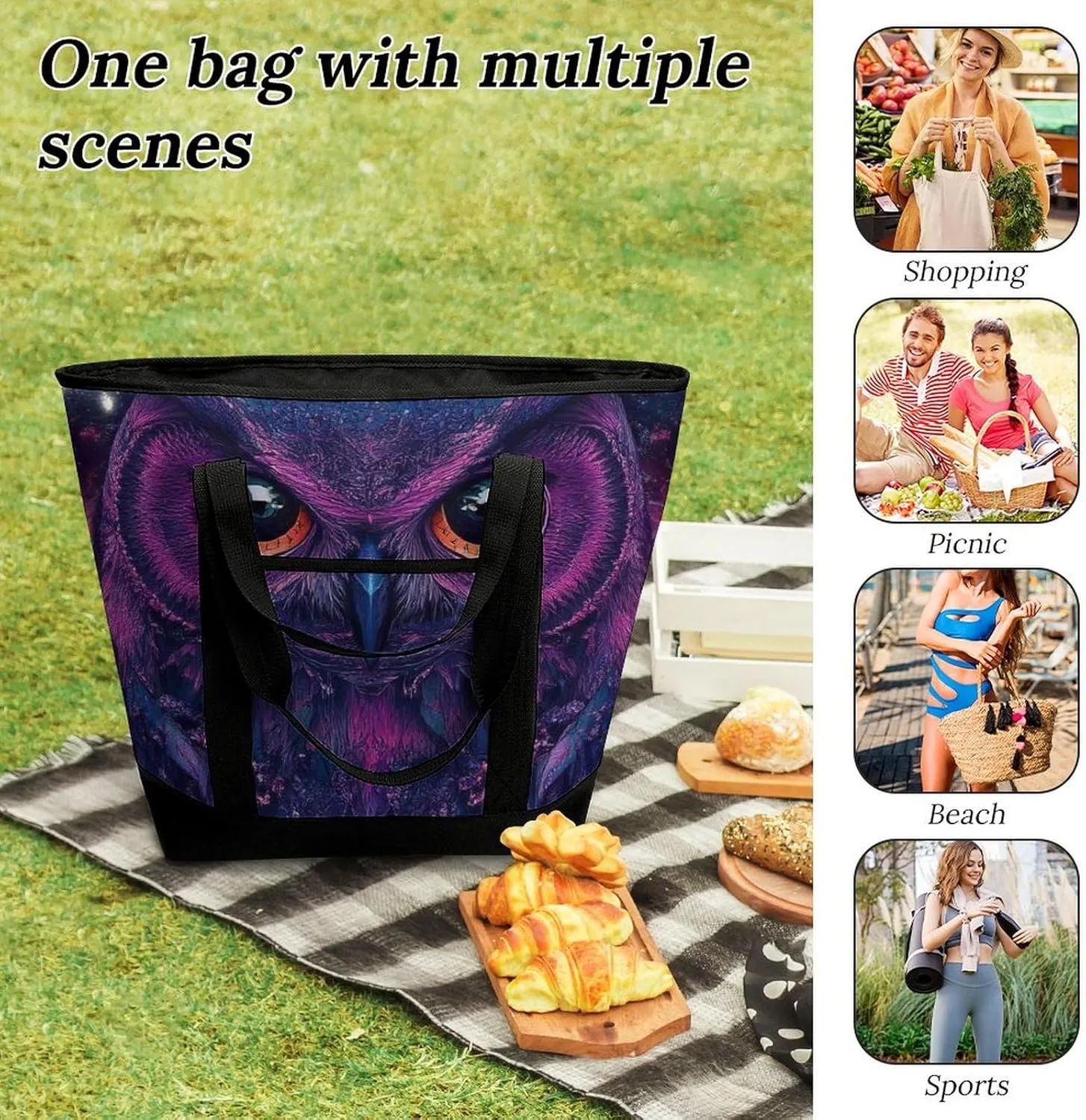 Fashionable Large Thermal Tote Bag Insulated Work/Commute Bag For Women & Men