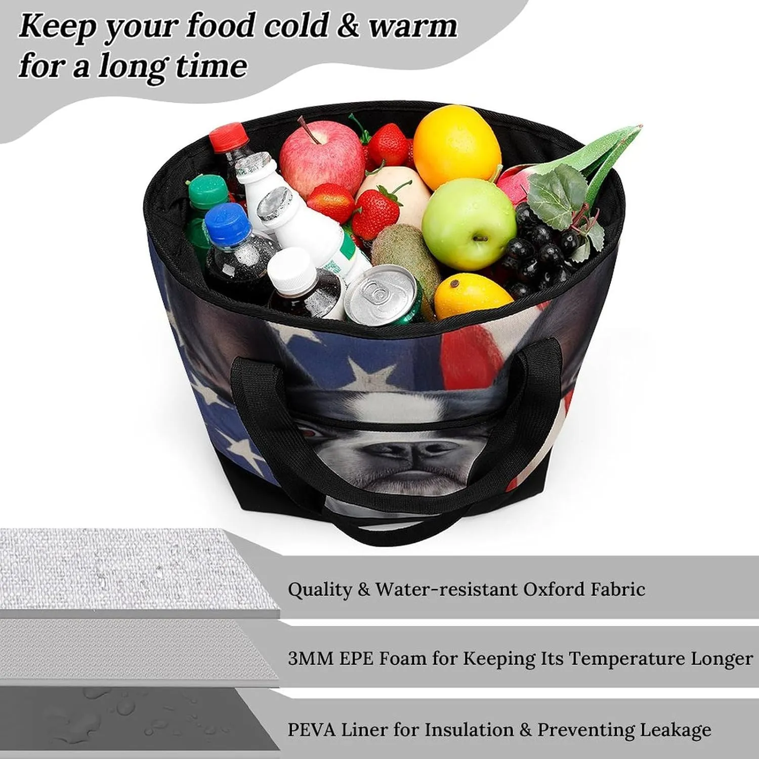 Fashionable Large Thermal Tote Bag Insulated Work/Commute Bag For Women & Men