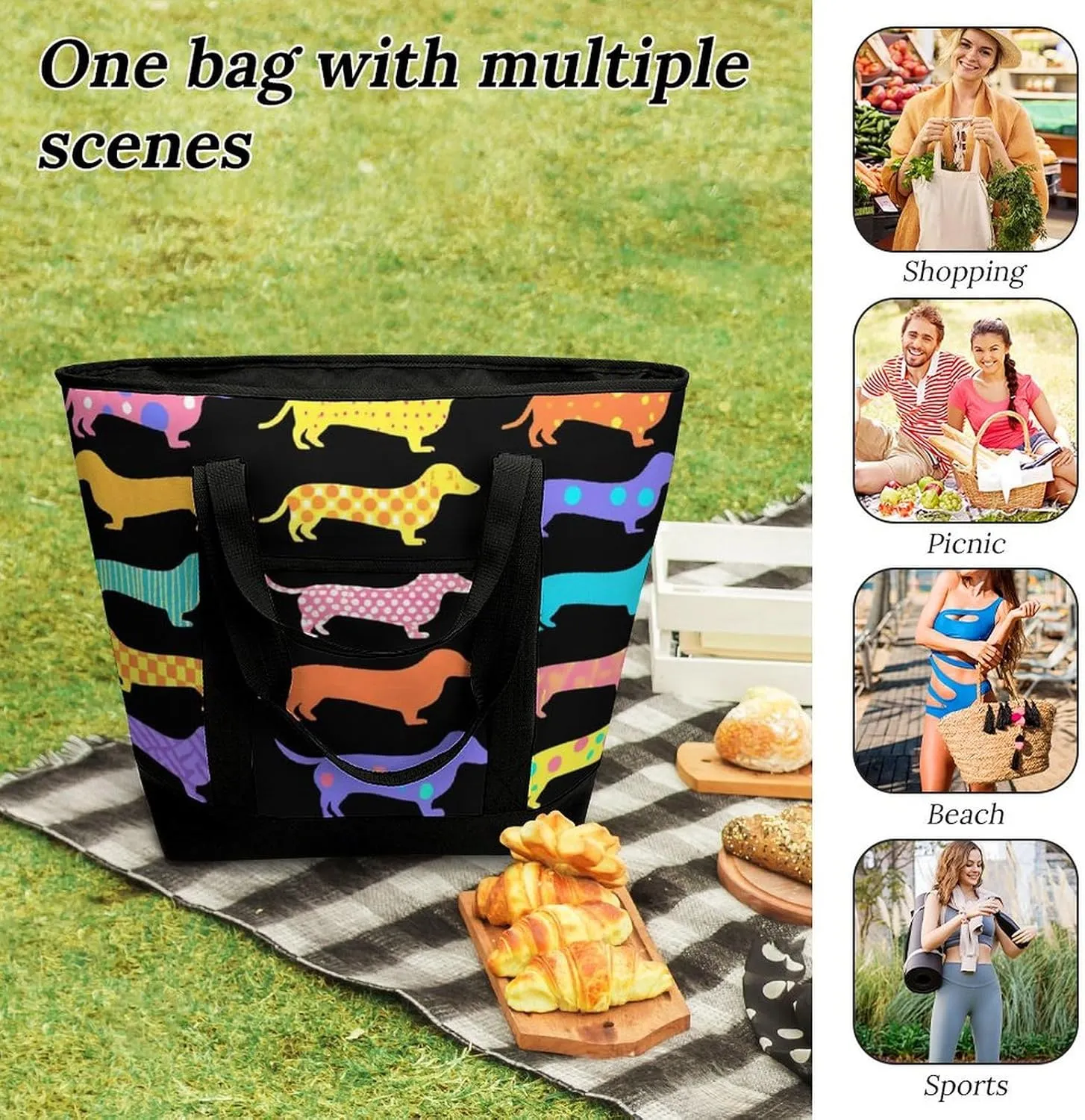 Fashionable Large Thermal Tote Bag Insulated Work/Commute Bag For Women & Men