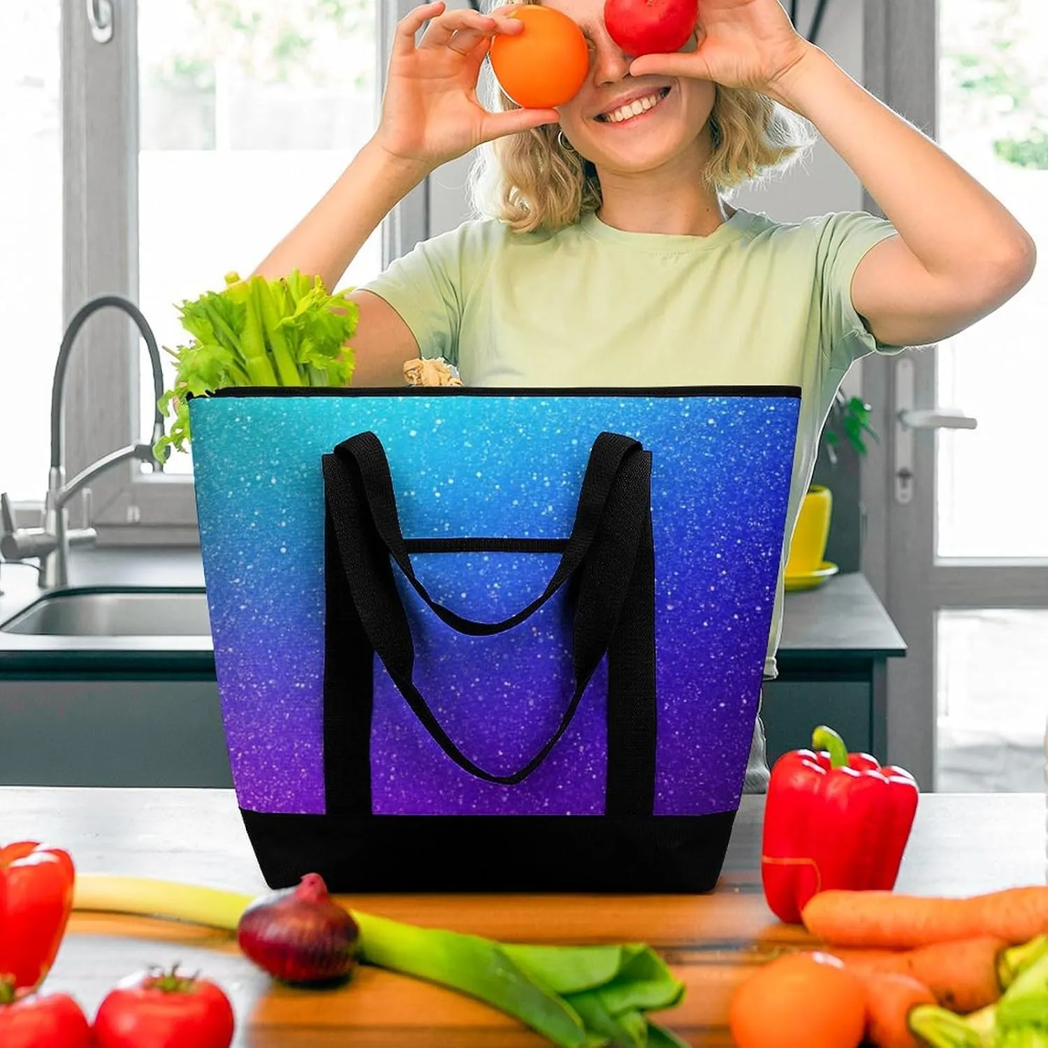 Fashionable Large Thermal Tote Bag Insulated Work/Commute Bag For Women & Men